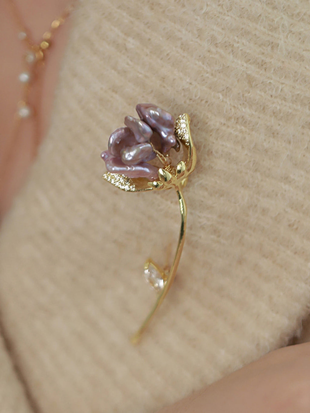 Baroque Freshwater Pearl Floral Brooch
